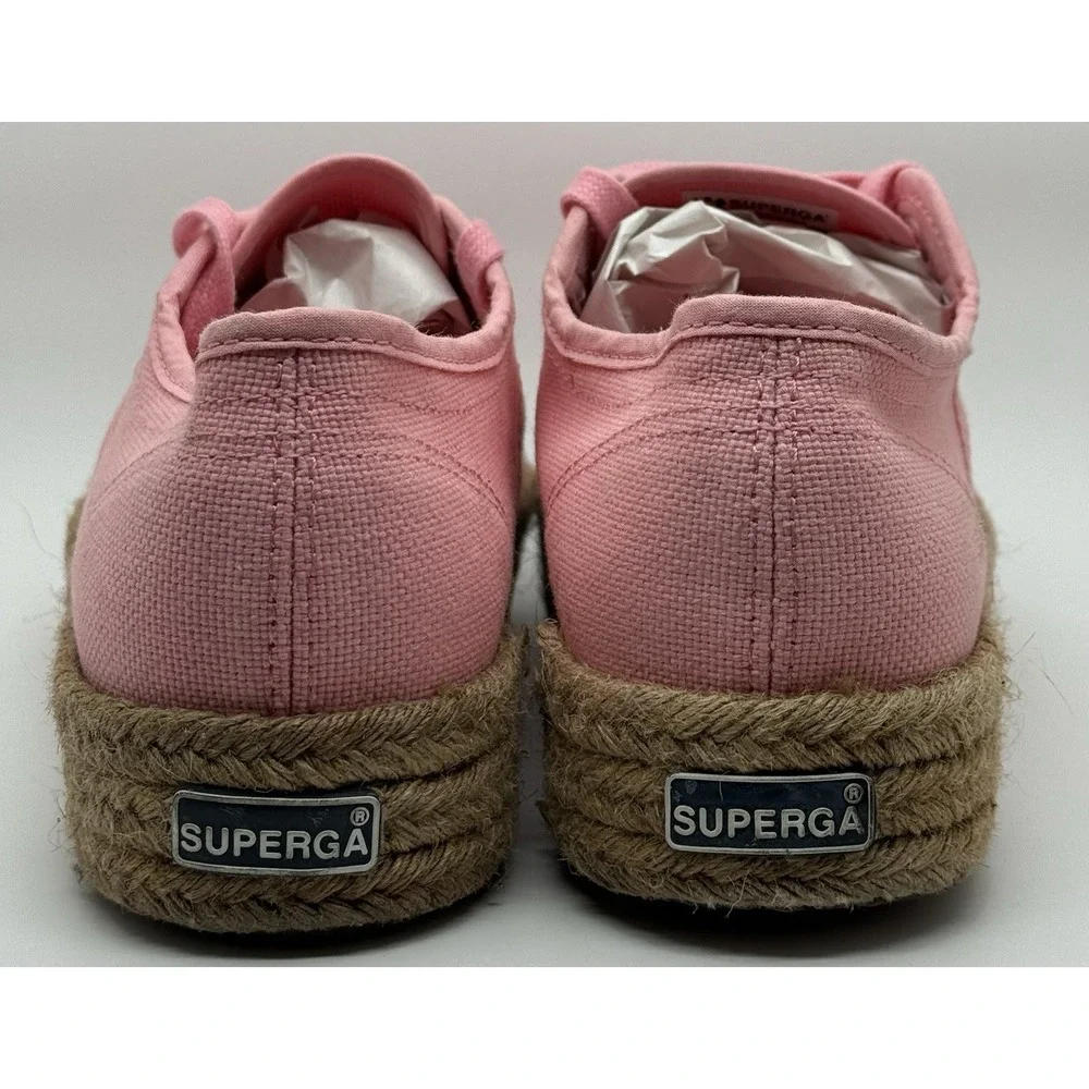 Superga Pink Canvas Platform Espadrille Sneakers Sz6‎ Cottage Core Granola
